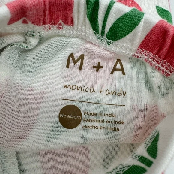 M+A MONICA + ANDY ORGANIC PINK TULIP KIMONO FOOTIE OUTFIT 🌸SZ NB🌸 - Picture 12 of 13